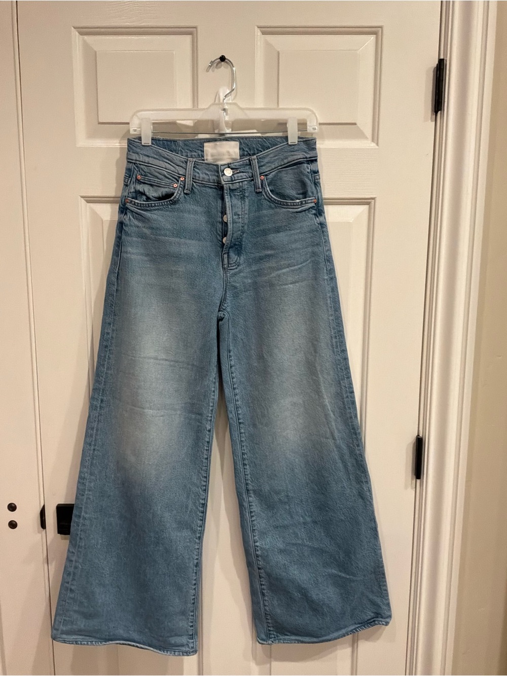 MOTHER Light Blue High-Rise Wide Leg Jeans